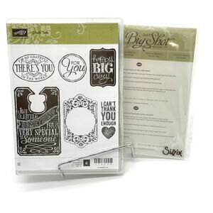 Stampin' Up! Chalk Talk Stamps Sizzix Framelits Dies Labels Tags Gift 130634
